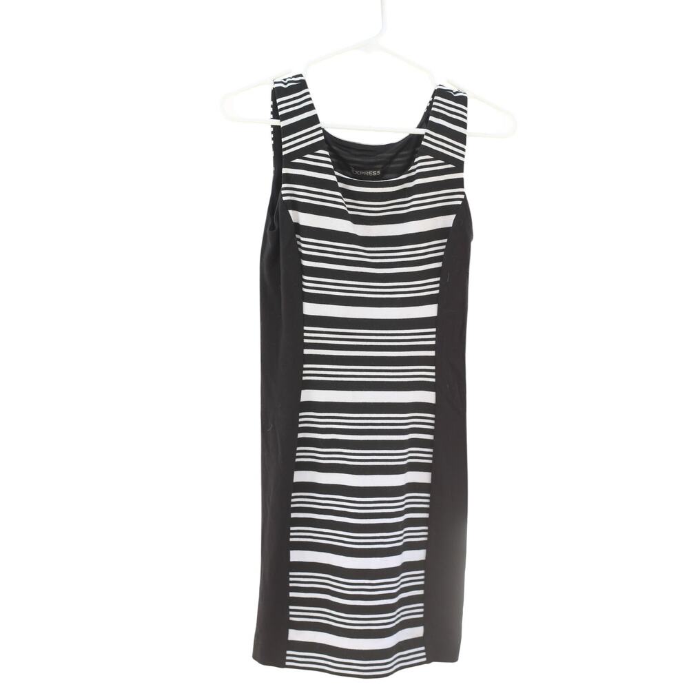 Express Black & White Stripe Stretch Dress - Size XS